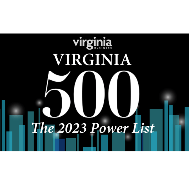 Virginia Business. Virginia 500. The 2023 Power List graphic. 