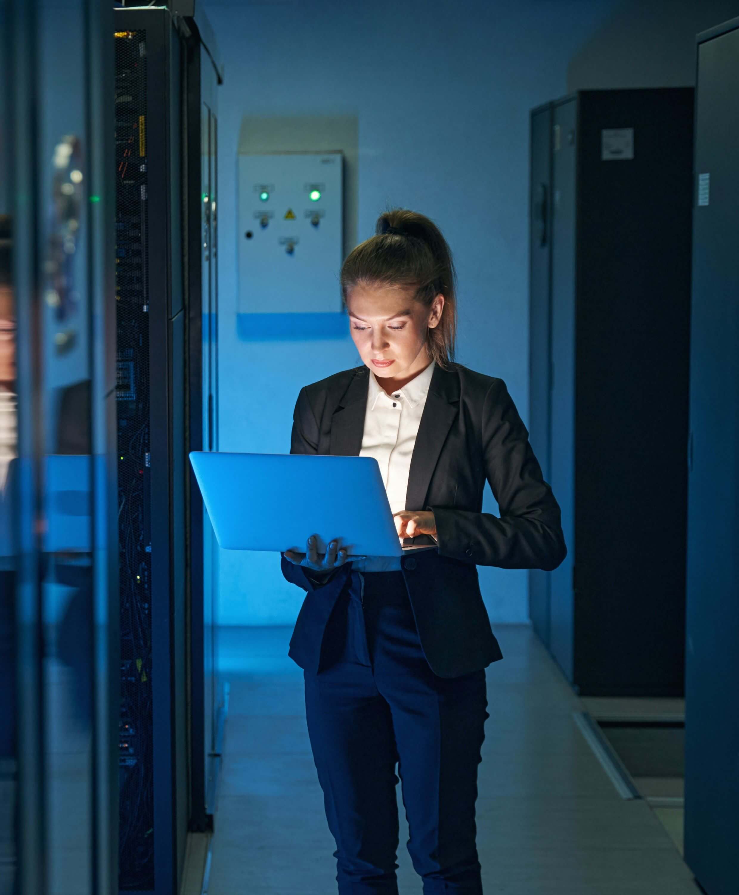 woman working in data room