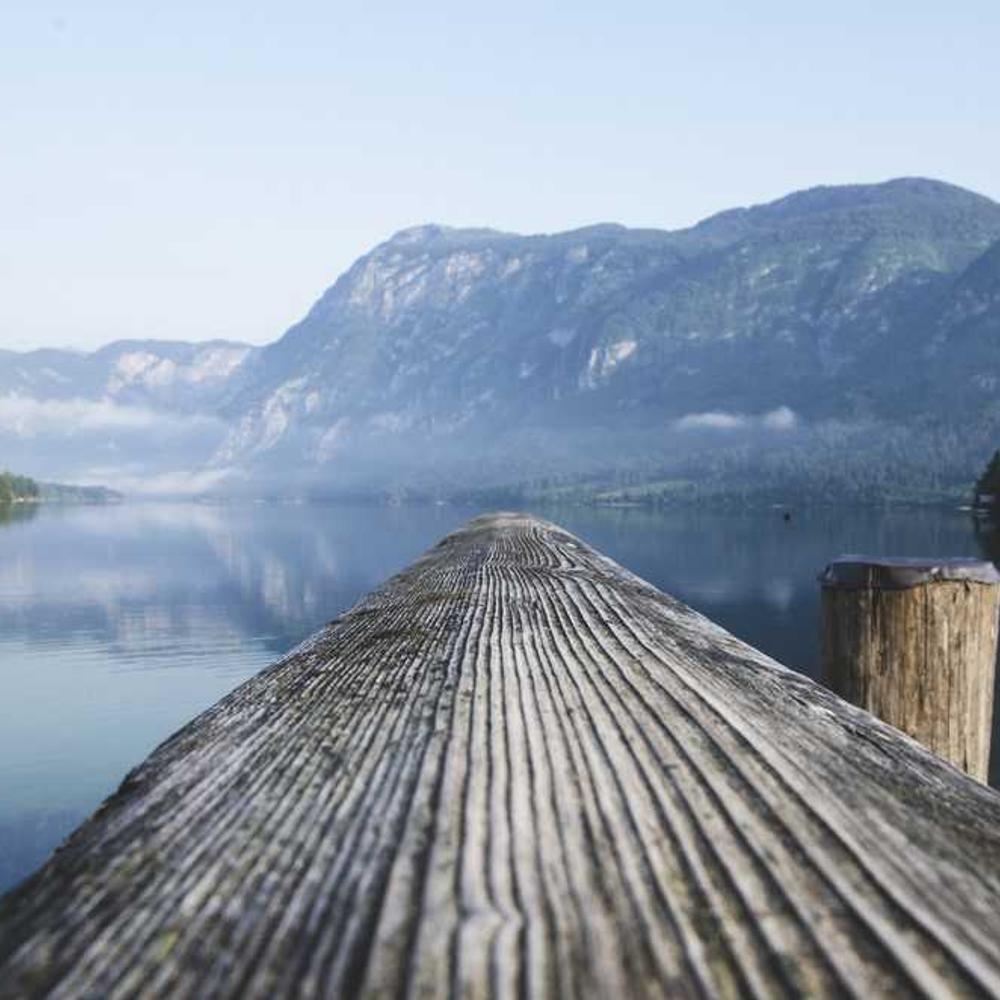 Dock on a lake.