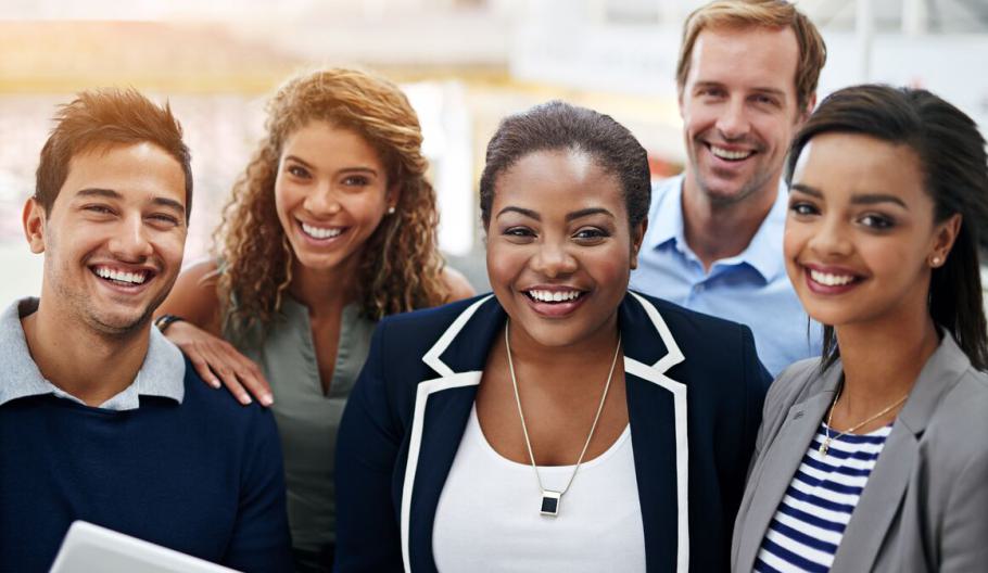 Group of diverse colleagues smiling