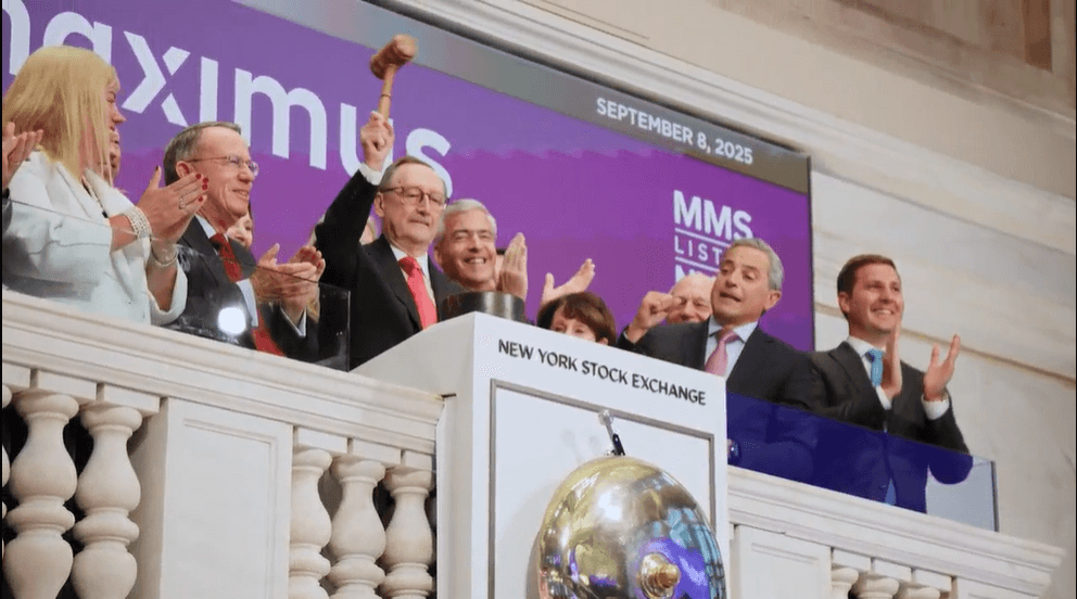 Maximus Chairman of the Board John Haley strikes the gavel to close the day’s trading.