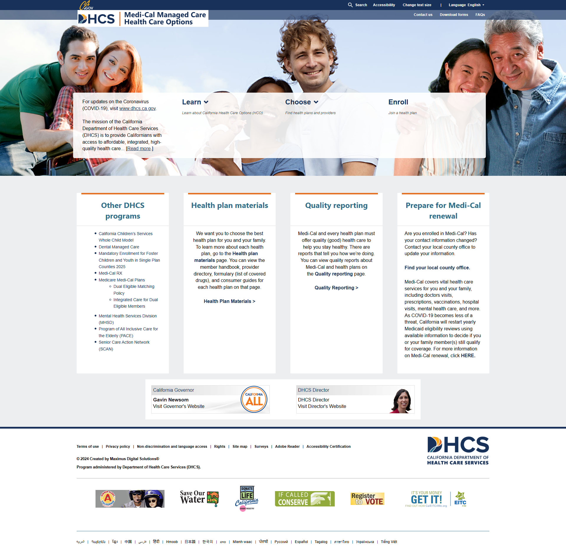 Medi-Cal Managed Care Health Care Options program website