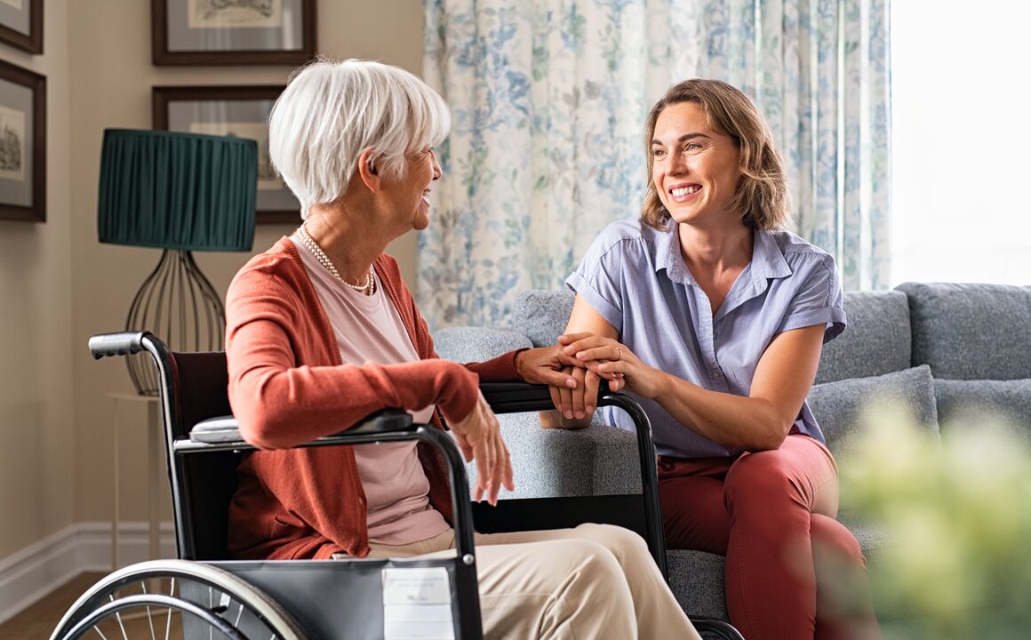 Image of a caring nurse with a patient