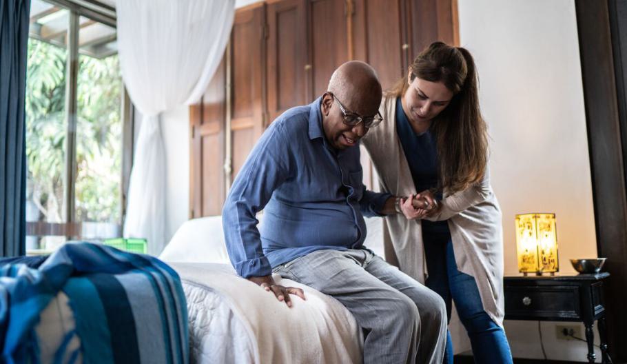 Image of elderly man receiving in home care