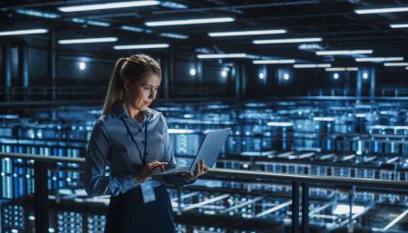 Image of a woman in data center