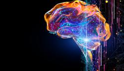 Image of artificial intelligence digital brain.